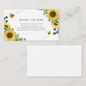 Bijen & Zonnebloemen Boeken voor Baby insert kaart (Voorkant / Achterkant)