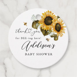 Bijen Zonnebloemen Boho Baby shower Bedankjes Labels