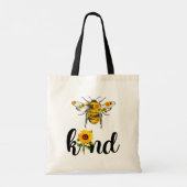Bijen Zonnebloemen Inspirerend Floral Tote Bag (Achterkant)