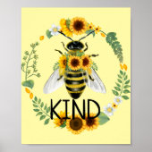 Bijen Zonnebloemen Kindness Yellow Class Poster (Voorkant)