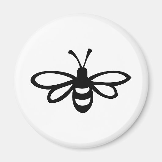 Bijen [zwart] magneet (Voorkant)