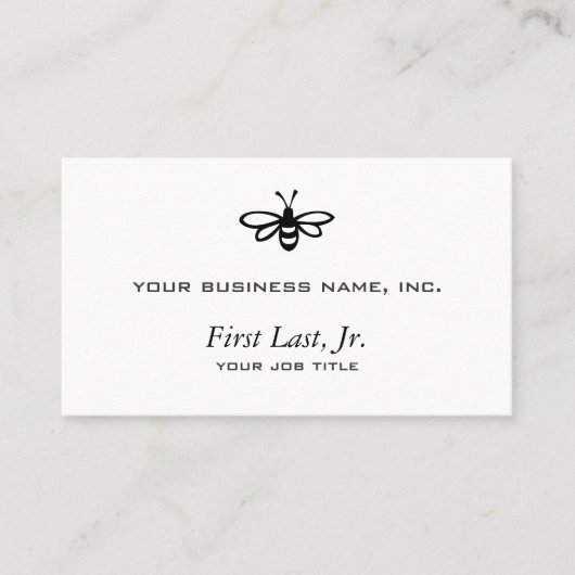 Bijen [zwart] visitekaartje (Voorkant)