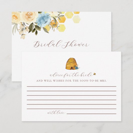 Bijenadvies voor de Kaarten van de Bride RSVP Kaartje (Voorkant / Achterkant)