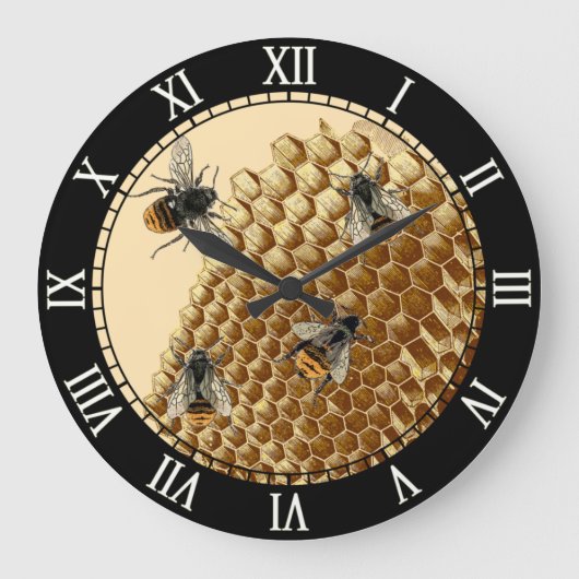 Bijenafdrukken, Honeycomb Illustratie,  Grote Klok (Voorkant)