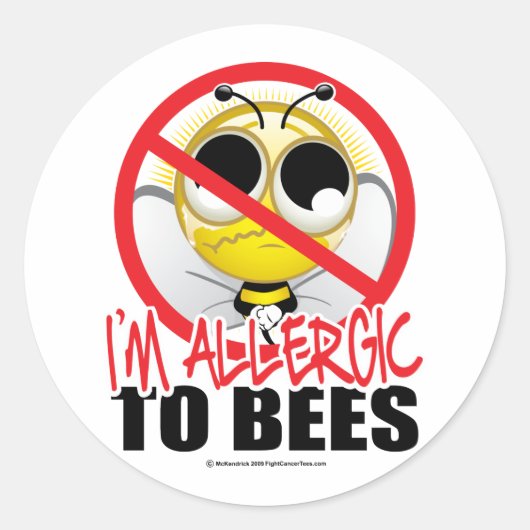 Bijenallergie Ronde Sticker (Voorkant)