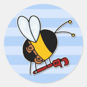 bijenarbeider - loodgieter ronde sticker