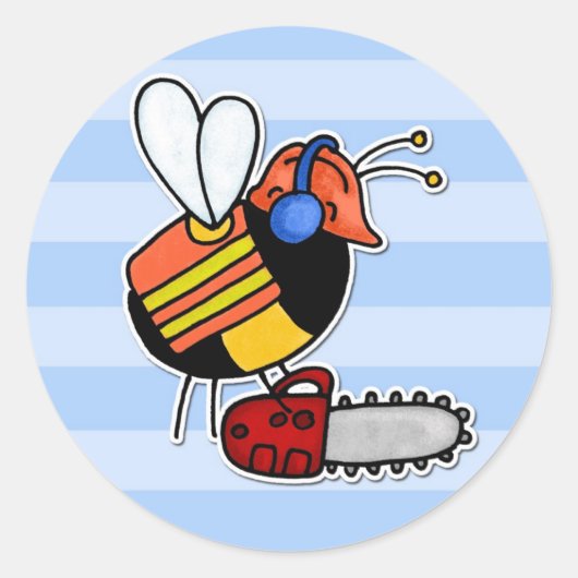 bijenarbeider - lumberjack ronde sticker (Voorkant)
