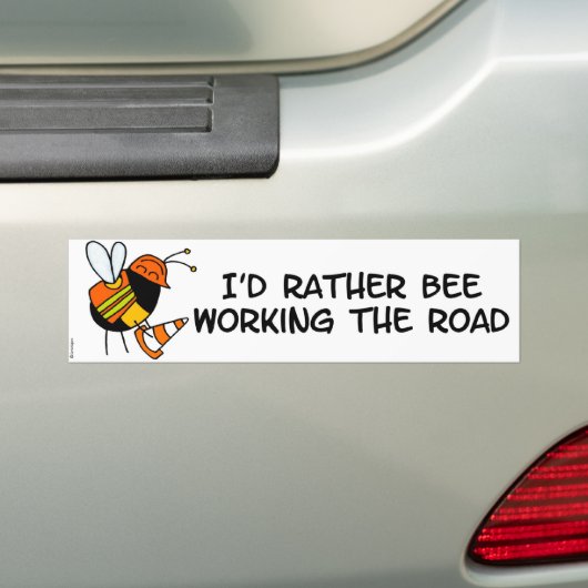 bijenarbeider - wegwerker bumpersticker (Op auto)