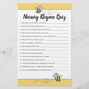 Bijenbaby Shower Nursery Rhyme Quiz