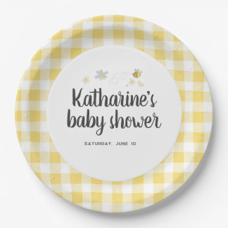 Bijenbabyfeest papieren borden bordje
