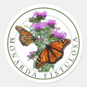 Bijenbalsem en monarchvlinders ronde sticker (Voorkant)