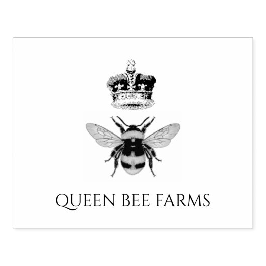 Bijenbijen en -kroon rubberstempel (Afrduk)