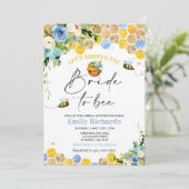 Bijenblauw Vrijgezellenfeest en goudbraad voor bij Kaart (Staand voorkant)