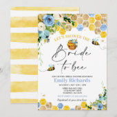 Bijenblauw Vrijgezellenfeest en goudbraad voor bij Kaart (Voorkant / Achterkant)