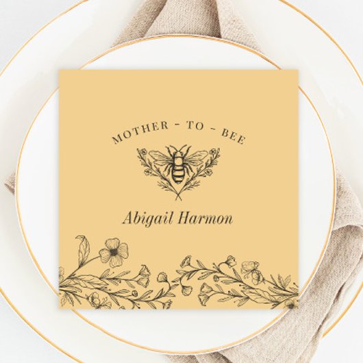  bijenbloem Gele douche Napkins Servet