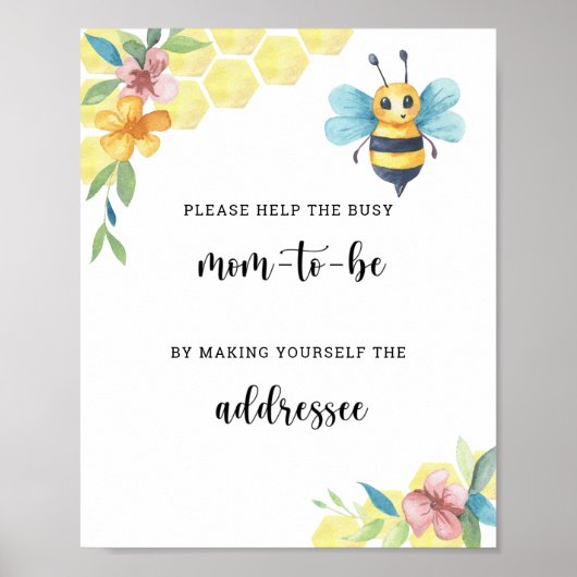 Bijenbloem - Help de bezige aanstaande moeder Poster (Voorkant)
