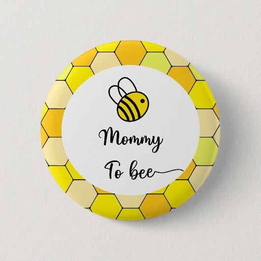 Bijenbloem. Mama in wording Ronde Button 5,7 Cm (Voorkant)