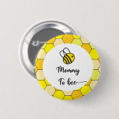Bijenbloem. Mama in wording Ronde Button 5,7 Cm (Voorkant /achterkant)