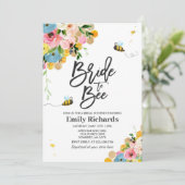 Bijenbridal-douche nodigt Floral Bride uit om te w Kaart (Staand voorkant)