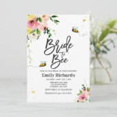 Bijenbridal-douche nodigt Floral Bride uit om te w Kaart (Staand voorkant)