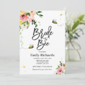 Bijenbridal-douche nodigt Floral Bride uit om te w Kaart (Staand voorkant)