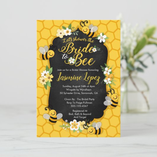 Bijenbridal Shower Invitation Kaart (Staand voorkant)