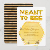 Bijenbridal Shower Invitation | Means aan bijen Kaart (Voorkant / Achterkant)