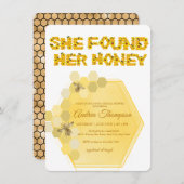 Bijenbridal Shower Invitation | Zij vond haar honi Kaart (Voorkant / Achterkant)