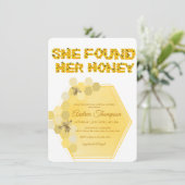 Bijenbridal Shower Invitation | Zij vond haar honi Kaart (Staand voorkant)