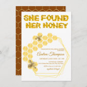Bijenbridal Shower Invitation | Zij vond haar honi Kaart (Voorkant / Achterkant)