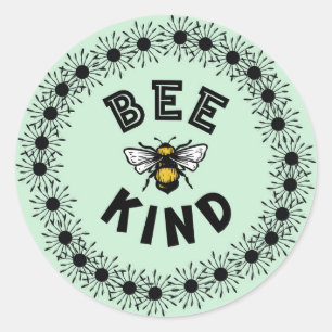 Bijenbroedbijen Kindness Floral design Ronde Sticker