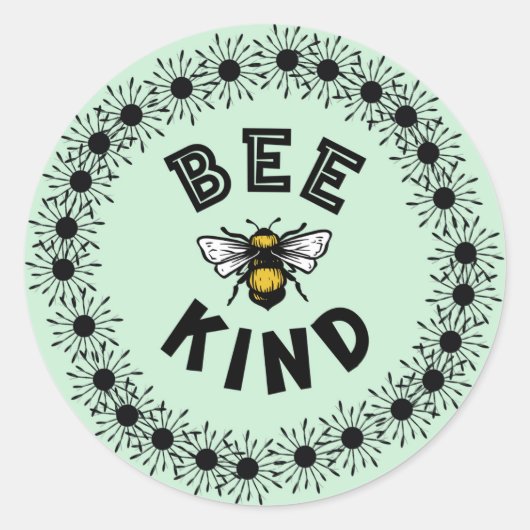 Bijenbroedbijen Kindness Floral design Ronde Sticker (Voorkant)