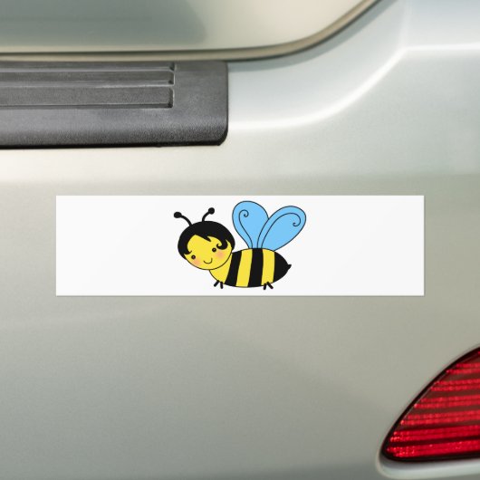 bijencartoon bumpersticker (Op auto)