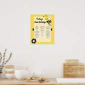 Bijendaagse partij 1e Birthday-Poster Poster (Keuken)