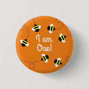 Bijendag 1e verjaardag Button Pin