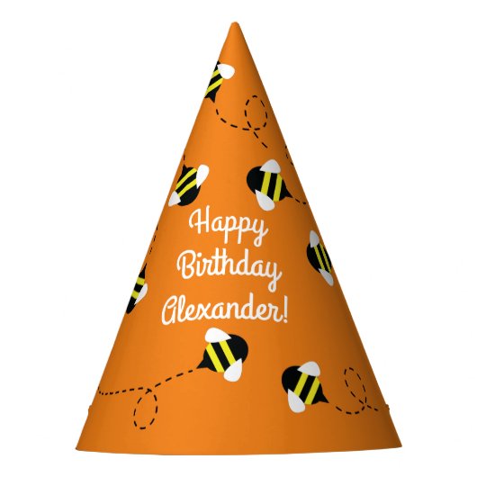 Bijendag 1e verjaardag Petten van de partij Feesthoedjes (Voorkant)