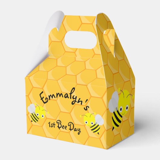 Bijendag 1e Verjaardag Schattige Bedankdoosjes (Achterkant)