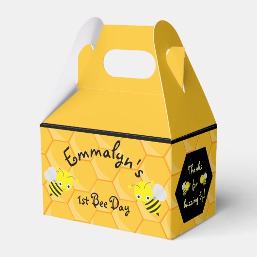 Bijendag 1e Verjaardag Schattigee Favorietendoos Bedankdoosjes (Achterkant)