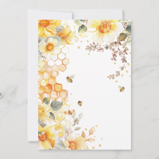 Bijendag Bumble Bijen 1e verjaardag Honing Bloemen Kaart (Achterkant)