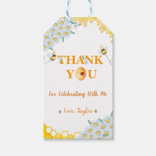 Bijendag Dank u Label Verjaardag Cadeaulabel (Voorkant)