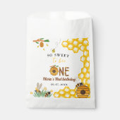 Bijendag geel honingbij eerste meisje verjaardagsf bedankzakje (Voorkant)