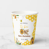 Bijendag geel honingbij eerste meisje verjaardagsf papieren bekers (Achterkant)