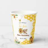 Bijendag geel honingbij eerste meisje verjaardagsf papieren bekers (Voorkant)