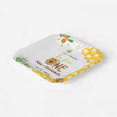 Bijendag geel honingbij eerste meisje verjaardagsf papieren bordje (Gebogen)