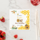 Bijendag geel honingbij eerste meisje verjaardagsf servet (Insitu)