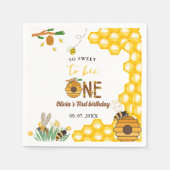 Bijendag geel honingbij eerste meisje verjaardagsf servet (Voorkant)