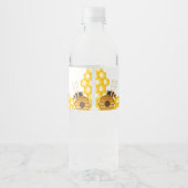 Bijendag geel honingbij eerste meisje verjaardagsf waterfles etiket (Achterkant)