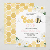 Bijendag hommel 1e verjaardag Daisy Kaart (Voorkant / Achterkant)