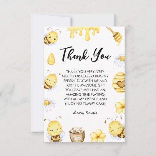 Bijendag Verjaardag Bedankkaart (Voorkant)