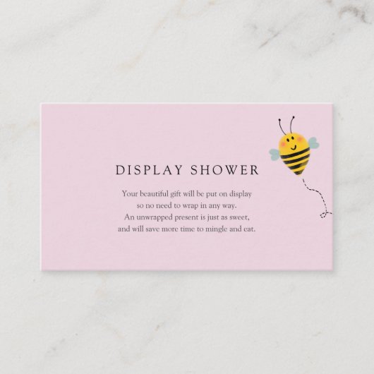 Bijendisplay Baby shower-invoegkaart Informatiekaartje (Voorkant)